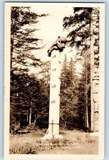 Ketchikan Alaska AK Postcard RPPC Photo Climbing Bear Totem 1882 The Park c1930s picture