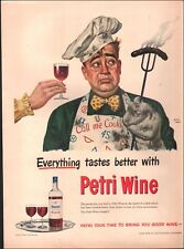 1949 Vintage ad Petri Wine California bergundy  wine glasses tray art  06/08/24 picture