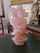 Large Rose Quartz Beauty With Flowing Robes And Flower picture
