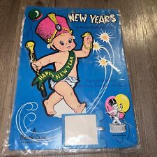 Vintage 1970’s Happy New Years Baby Beistle Art-Tissue Centerpiece New Old Stock picture