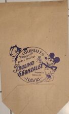 Vintage FELIX THE CAT & MICKEY MOUSE Italian Movie Theatre Popcorn Bag NOS RARE  picture