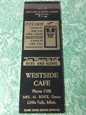 Vintage Matchbook Collectible Ephemera A5 Little falls in Minnesota west side picture