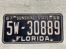 1967 68  Vintage FLORIDA License Plate Car Tag Collect SUNSHINE STATE Original picture