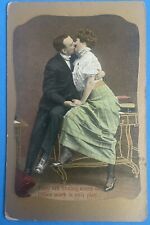 Vintage 1900s Postcard - “Office Work is Only Play” - Romantic Scene picture