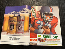 1986 Coors Orange Crush Denver Broncos Print Ad - Gameday Magazine picture