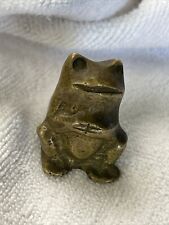 Vintage Solid Brass Tiny Lucky Frog Figurine 3.3 oz picture