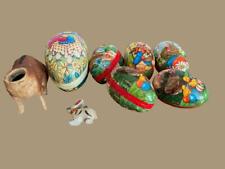 Vintage Paper mache German Egg Candy Containers and Rabbit Body Lot of 8 picture
