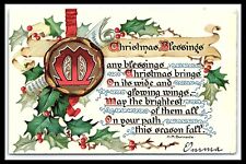 Merry Christmas Greetings Postcard Christmas Blessing Tuck & Sons  pc154 picture