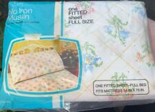 JC Penney Full Size FITTED Bed Sheet Floral Pattern No Iron Muslin NEW picture