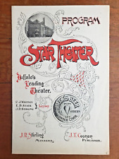 Antique Star Theater 1896 Program Buffalo, NY Vtg Advertising Scarce picture