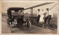 Ford Model T Rich Owners Sitting on Bridge Automobilia 1920s Vintage Photo picture