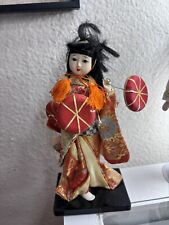 Vintage Japanese Ningyo Geisha Doll Gofun Folk Costume  picture