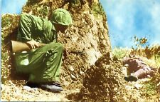 Okinawa US Marine Sniper Hunting WW2 Military Chrome Postcard 118 picture