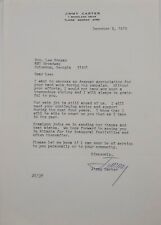 Jimmy Carter Signed  Letter Thanking Colleague 1970 Governors Race picture