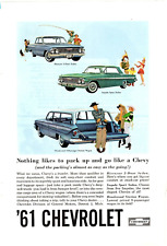 1961 Print Ad '61 Chevrolet Biscayne 2-door Sedan Impala Sport Sedan Brookwood picture