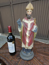 Antique french chalk statue of Saint Bishop picture