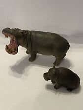 Schleich Hippo Mother And Calf Baby 2012 African Wildlife 14681, 14682 picture