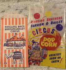 Vintage 1950s 🤡 Ringling Bros. Barnum & Bailey Circus Popcorn and Peanut Bags picture