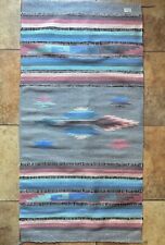 SOUTHWEST 57” x 28” Rug Gray W/ Light Blues & Pinks Wool Blend Native American  picture