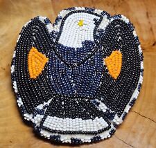 Beautiful VTG Native American Hand Made Seed Beaded Eagle Hair Clip  picture