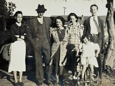 2i Photograph 1936 Group Family Photo Men Women Old Car 1936 Tricycle Funny Face picture