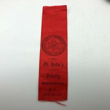 Knights Templar 1883 St Alban Portland Commandery Ribbon NO Pin Antique Vintage picture