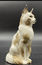 Vintage Porcelain Statue Cat Marked Decor Painted Multi-Colors Exquisite 12Cm picture