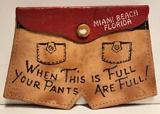 Vintage 1950s Miami Beach Florida 'Pants' Coin Purse NEW-OLD STOCK Very Unusual picture