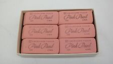 12 Vintage Eberhard Faber Pink Pearl Pencil Erasers 101 Original Box T5 picture