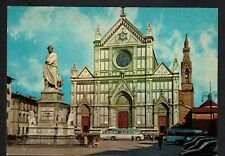 Postcard Florence Square Church Italy Old Buses Cars 1960's picture