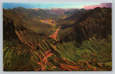 Oahu Hawaii Nuuanu Valley Pali Aerial View HI Postcard picture