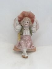 Antique Vintage, Miniature Ceramic, Girl Sitting Figurine picture