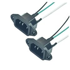 2PCS IEC 320 C14 Panel Mount Plug Adapter, AC 250V 10A 3 Pins IEC with 3wires picture