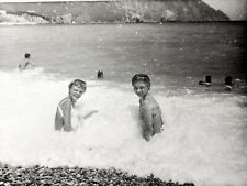 1979 Two Pretty Curvy Women Bikini Sitting on seashore Vintage Photo Snapshot picture