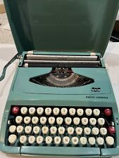 VTG 1970's Smith-Corona SCM Cougar TURQUOISE Green Typewriter w/ Case Portable picture