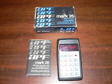 Vintage APF Mark 26 Red LED Calculator w/Original Box, Instructions SEE DETAILS picture