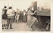 Boone Iowa~Large group of people to see woman board train~1920s Photograph Bk21 picture