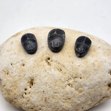 Basalt Black Scarabs Ancient Egyptian Set Of Three Antiques Handmade Stone picture