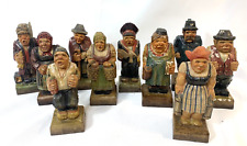 Vintage Folk Art Hand Carved Wood Figurines $20 each Or $180 for Set OBO {ch} picture