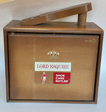 Vintage Lord Esquire Wooden Shoe Valet Kit. With accessories. shoe care butler picture