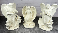 Lot of 3 PartyLite Bisque Porcelain Angels w/ Cherubs, Swans Taper Candleholders picture
