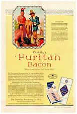 1929 Cudahy's Puritan Bacon Vintage Print Ad First In The Land Pilgrim  picture