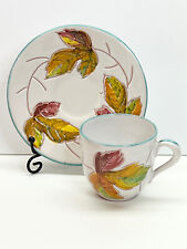 Vintage  Small Teacup Hand-painted With Autumn Fall Color From Italy Leaf Design picture
