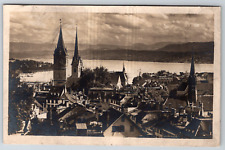 RPPC Zurich From Urania Switzerland Bird's Eye View Postcard picture