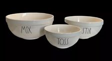 Rae Dunn Artisan Collection Mixing Bowls Set Of 3 MIX , TOSS, STIR picture