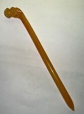 Vintage Very Collectible Butterscotch Bakelite Carved Sunflower Handle 7.5” picture