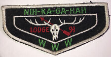 Order of the Arrow Nih-Ka-Ga-Hah Lodge 91 F1 Rare First Flap picture
