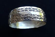 VTG Sterling Silver Cuff Bangle Bracelet with Stamped Design by Douglas Etsitty picture