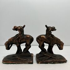 Pair Of End Of The Trail Miniature Salesman Sample Bookends Antique GH Inc. NYC picture