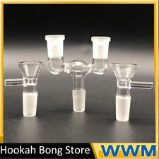 3Pcs Smoking Water Pipe 14mm Double Female Join Converter + Male slide Set New picture